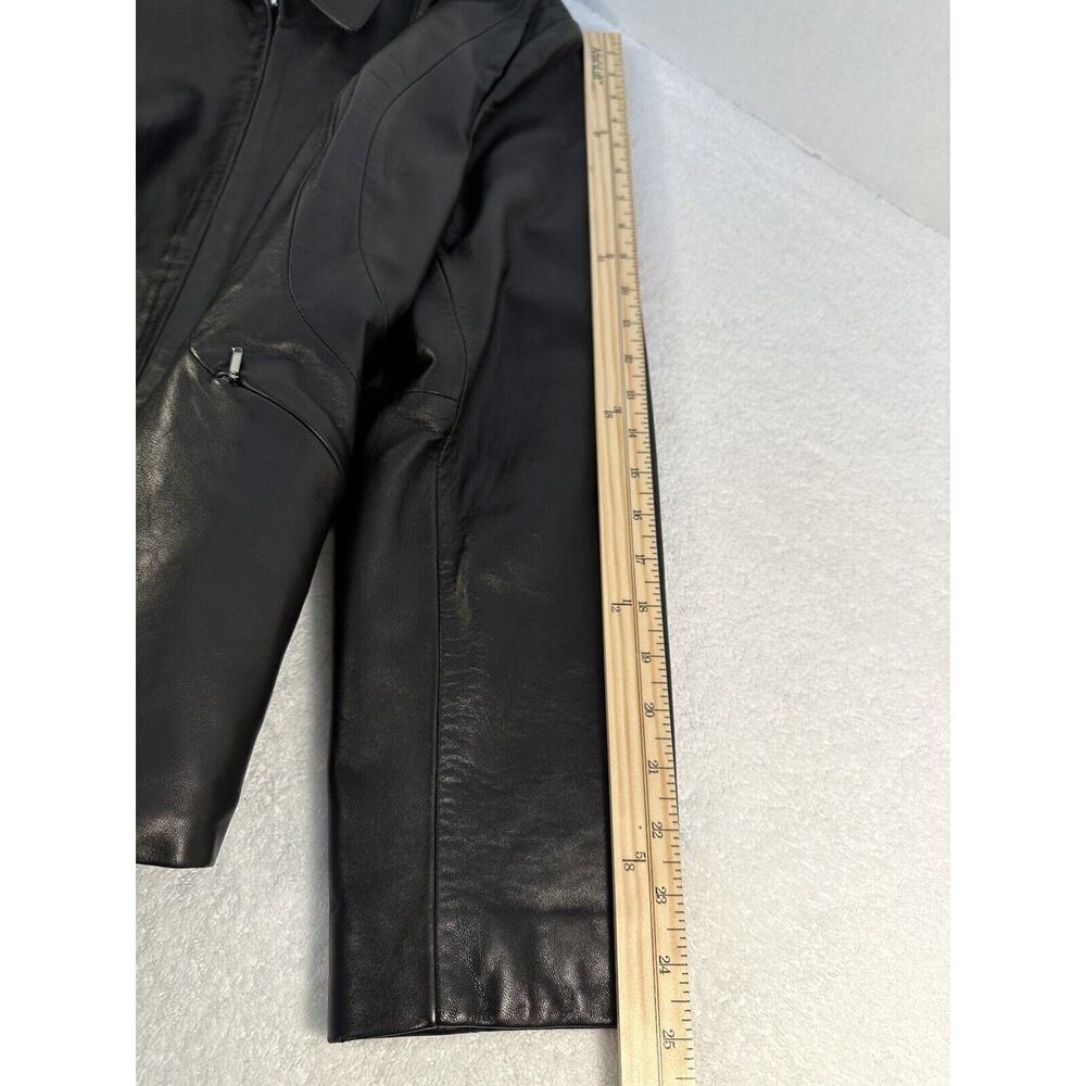 ANNE KLEIN VINTAGE GENUINE LEATHER (LAMB SKIN) B/W-JACKET SIZE L TIMELESS, 🤩 - Picture 10 of 16